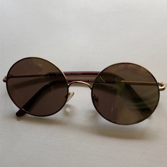 Retro Gold Metal Round Mirrored Sunglasses - Picture 7 of 10